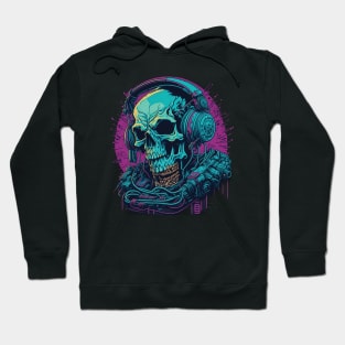 colorful skull with headphones Hoodie